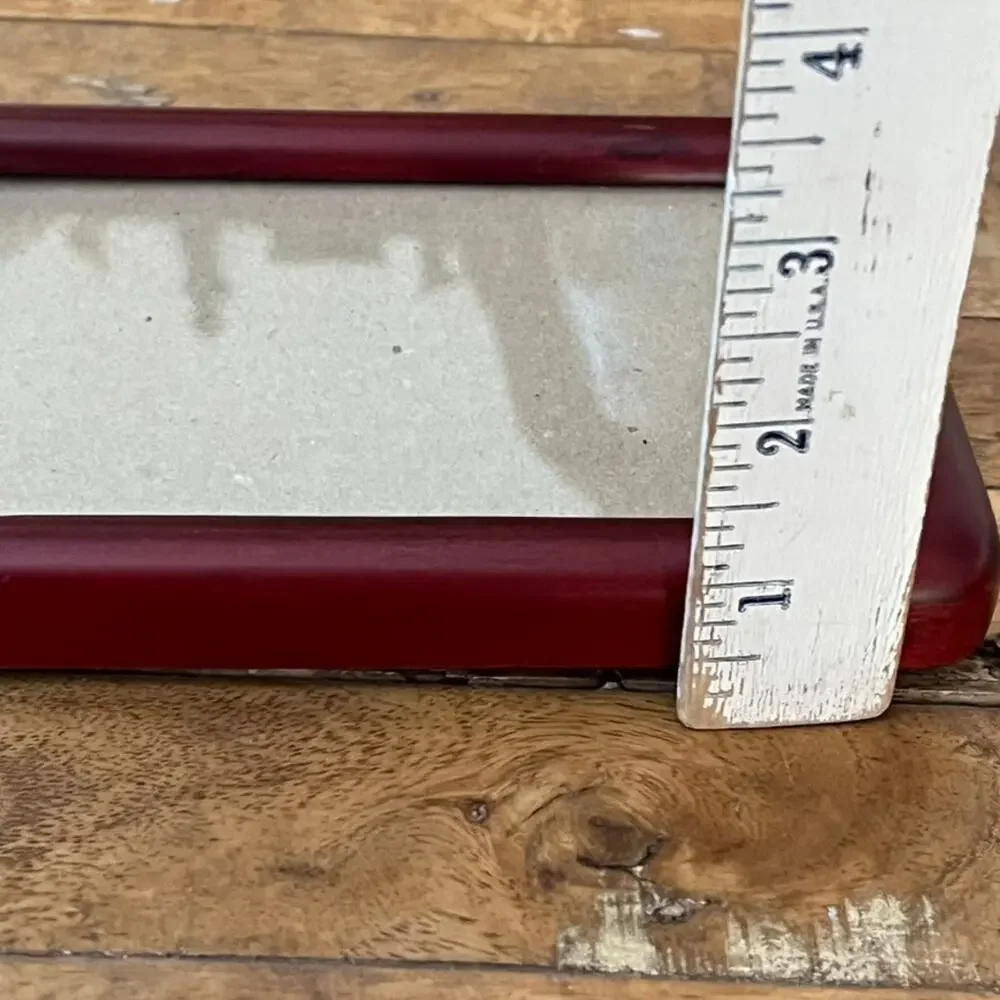 Vintage Cherry Stained Mahogany Wood Picture Frame 6x4 Rounded Corners MCM